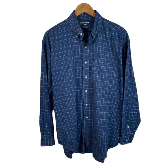 BF1045 Mens Polo Ralph Lauren Tilden Golf Designer Button Down Shirt L - Picture 1 of 4